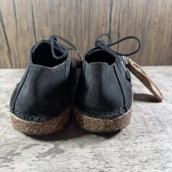 Birkenstock Gary Black Suede Leather Lace-Up Derby Shoes Women's Size 36 US 5 - Picture 6 of 9